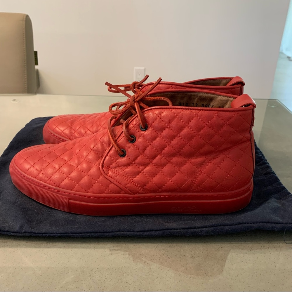 Del Toro Chukka Red Quilted Leather Size 12 Made in Italy